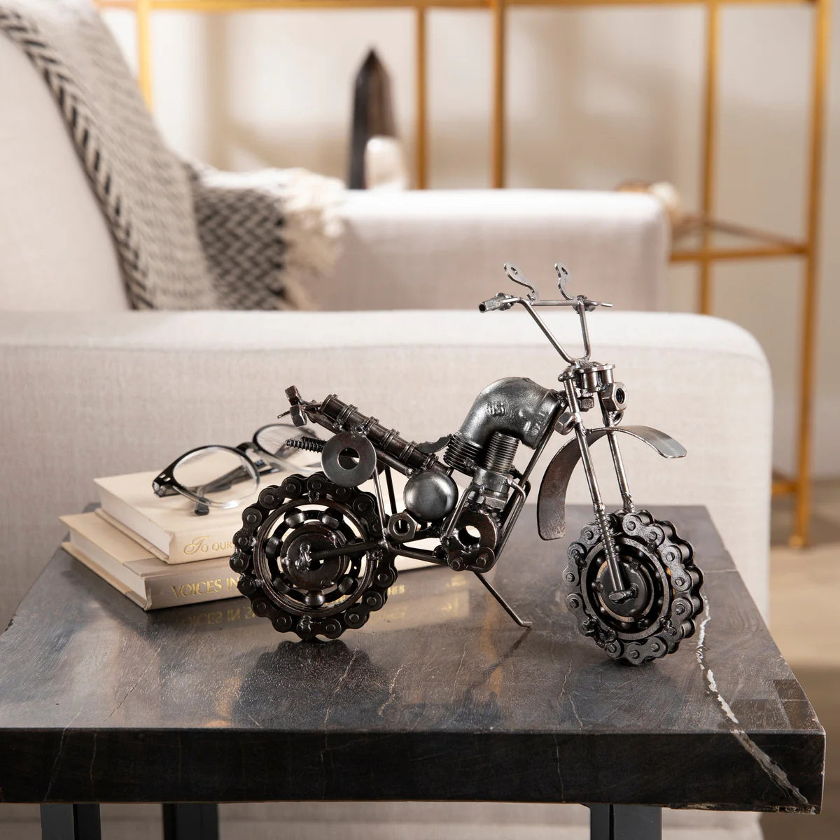 Motocross Inspired Recycled Metal Sculpture
