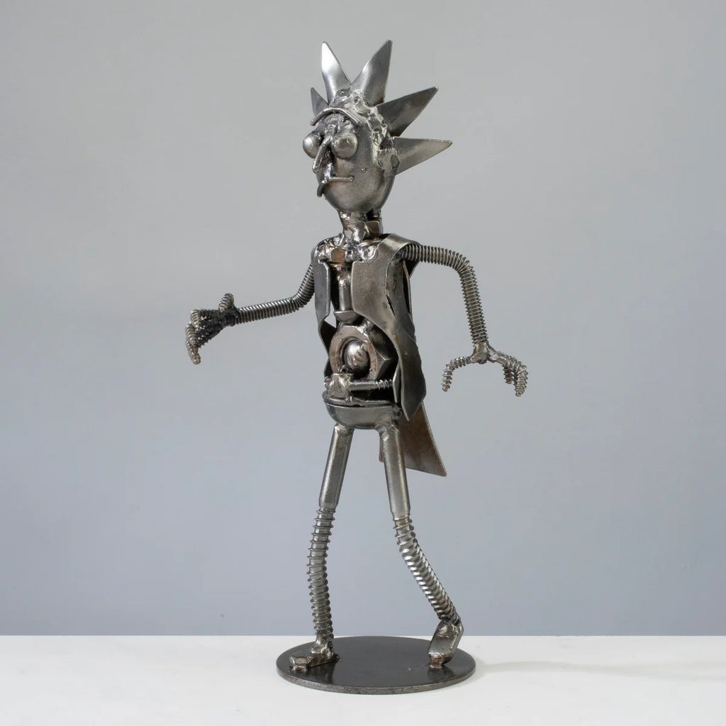 Rick & Morty Inspired Recycled Metal Sculpture