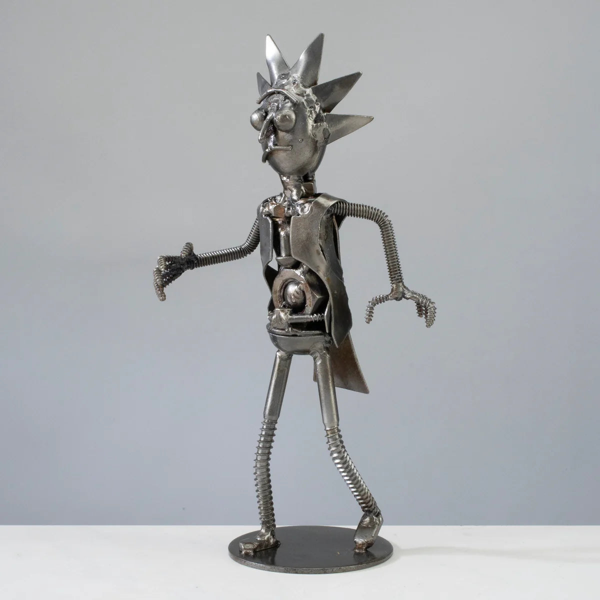 Rick & Morty Inspired Recycled Metal Sculpture