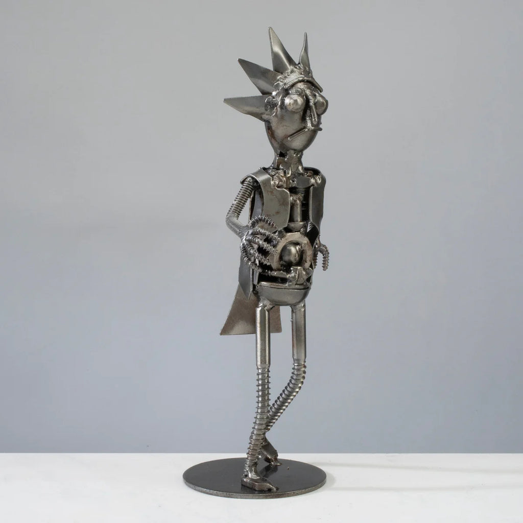 Rick & Morty Inspired Recycled Metal Sculpture