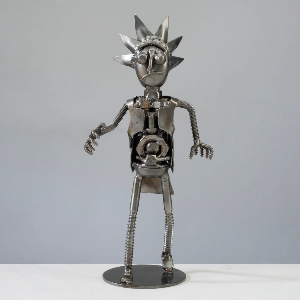 Rick & Morty Inspired Recycled Metal Sculpture
