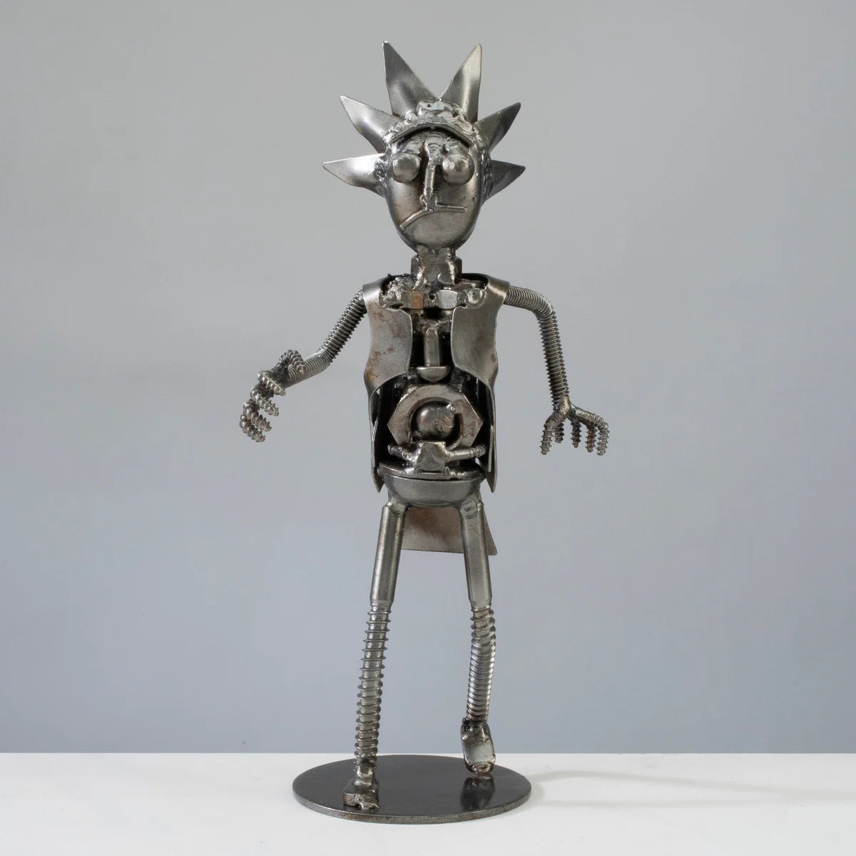 Rick & Morty Inspired Recycled Metal Sculpture