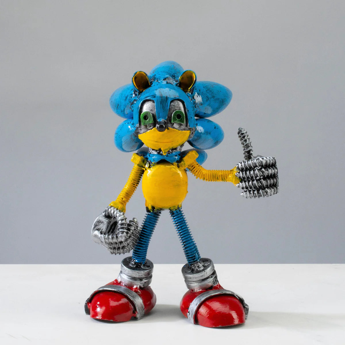 Sonic Inspired Recycled Metal Sculpture