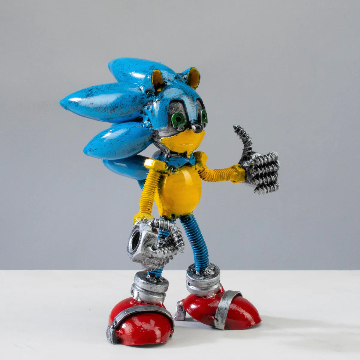 Sonic Inspired Recycled Metal Sculpture