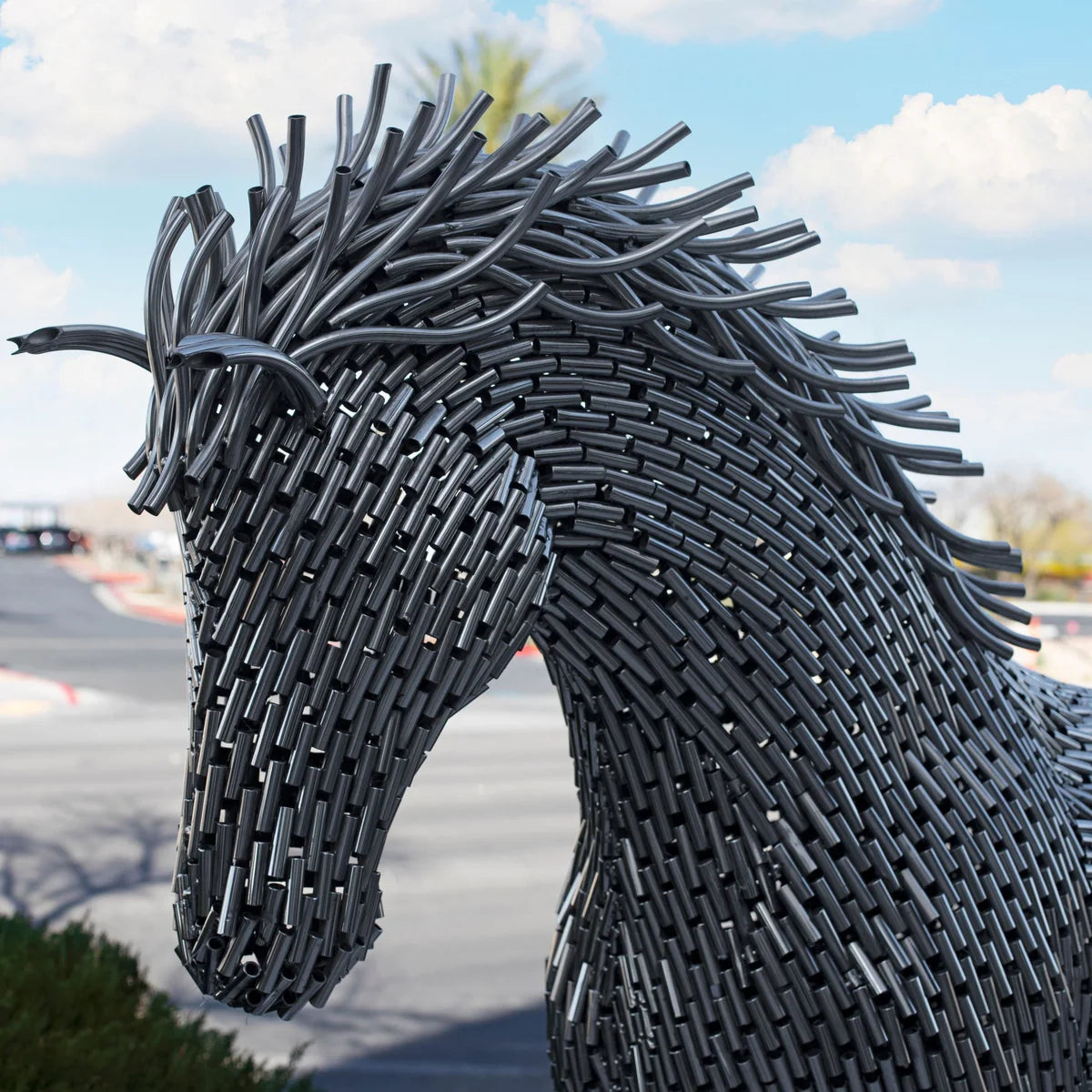 Walking Horse Stainless Steel Pipe Sculpture