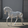 Walking Horse Stainless Steel Pipe Sculpture