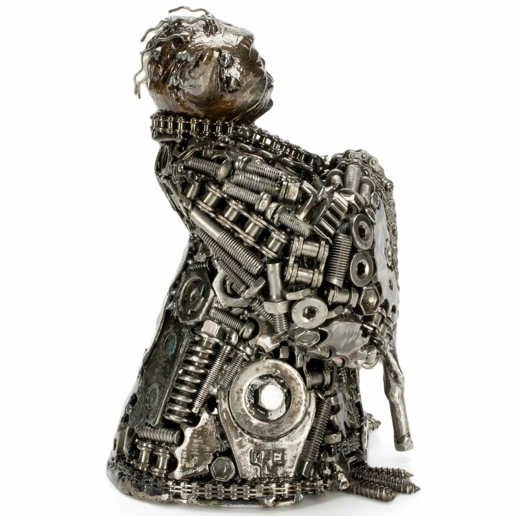 Yoda Inspired Recycled Metal Art Sculpture
