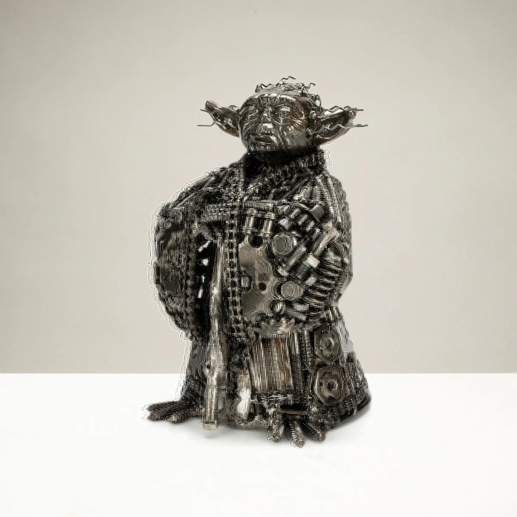 Yoda Inspired Recycled Metal Art Sculpture