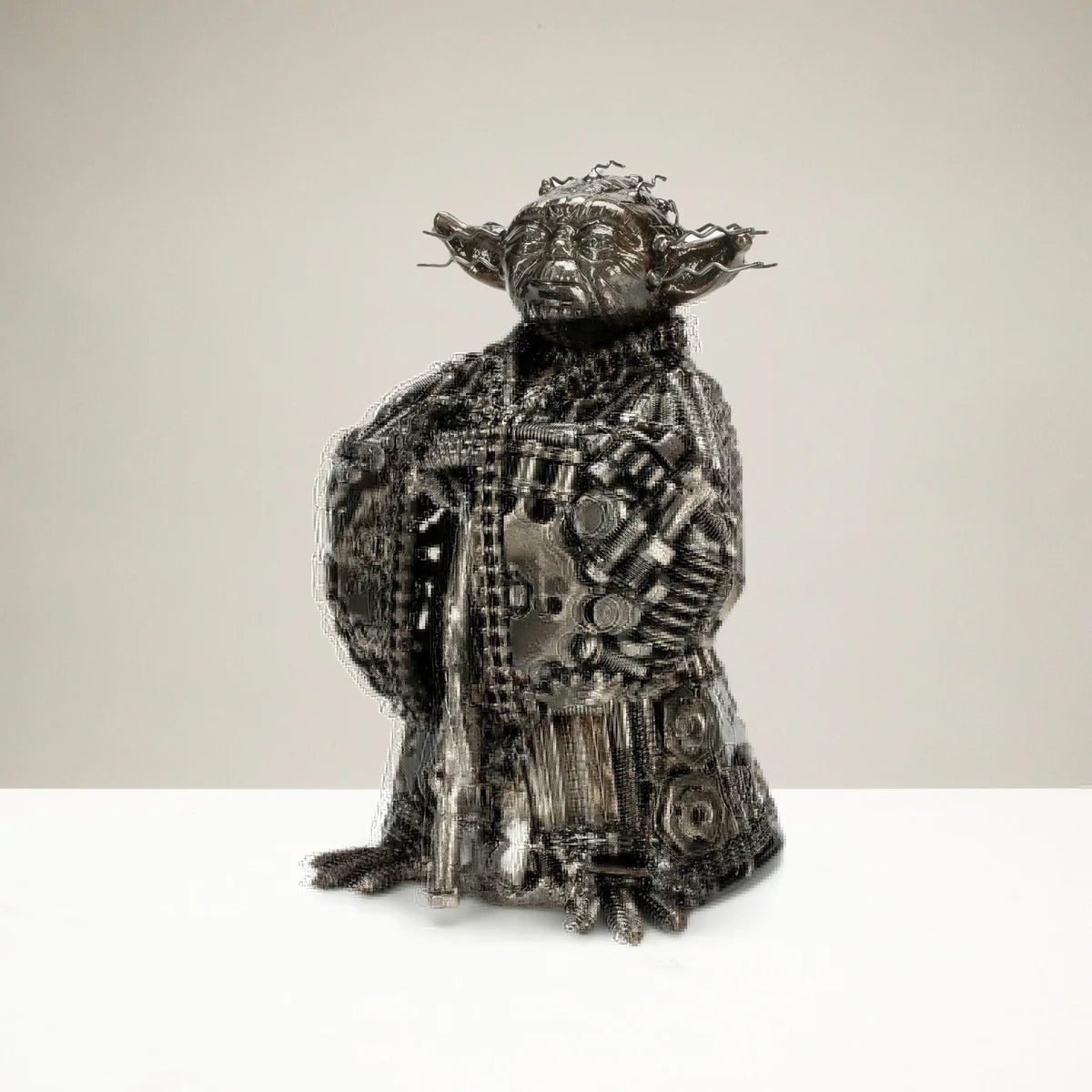 Yoda Inspired Recycled Metal Art Sculpture