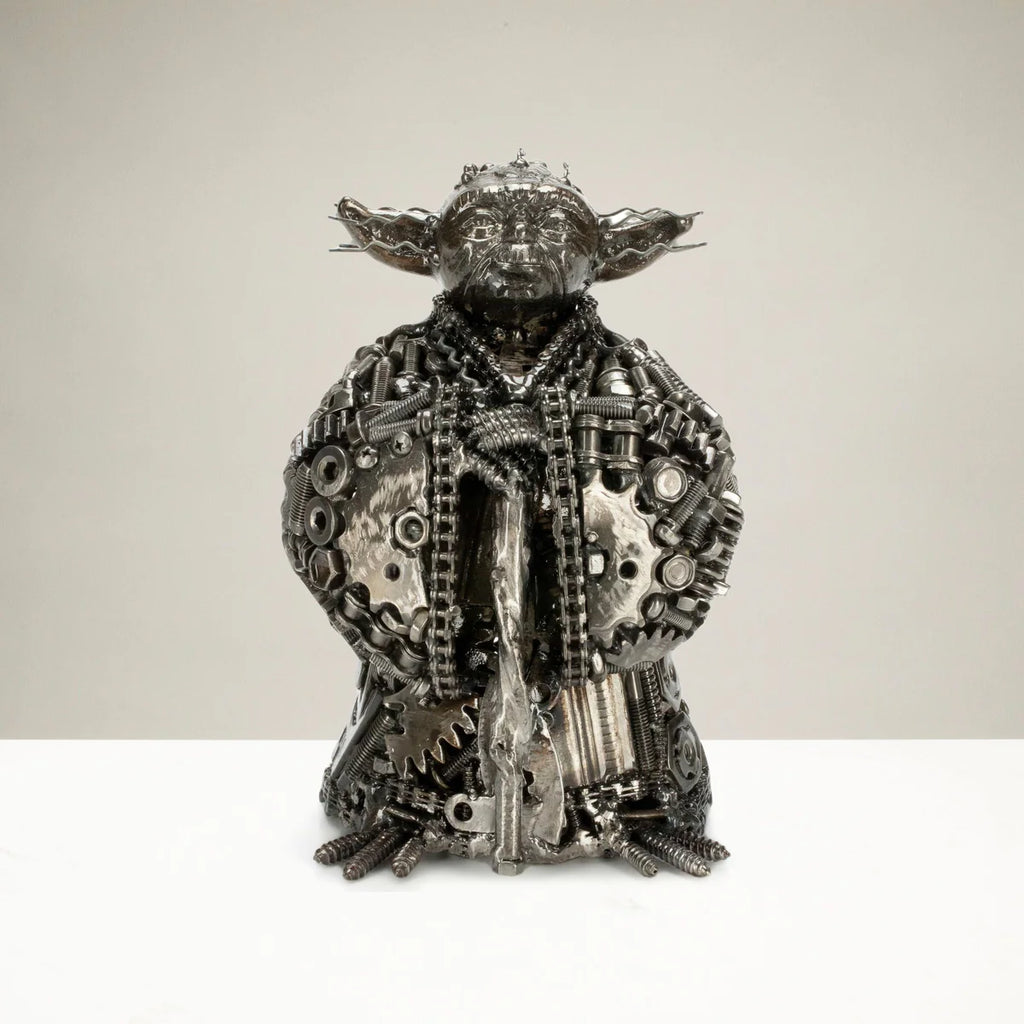 Yoda Inspired Recycled Metal Art Sculpture
