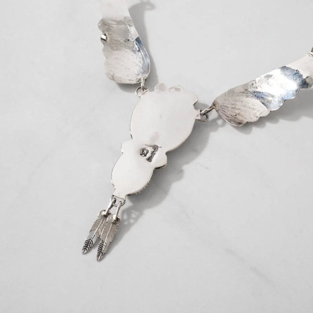Margie Chee Navajo sterling silver necklace reverse hallmark detail