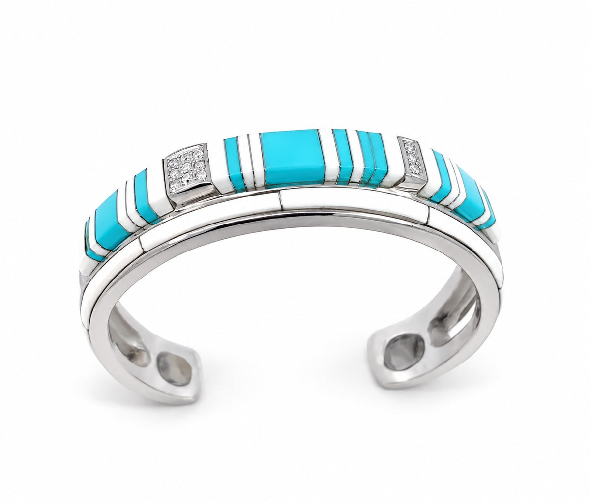Randy Polk Sleeping Beauty turquoise and white Pristine women's bracelet, design 6174