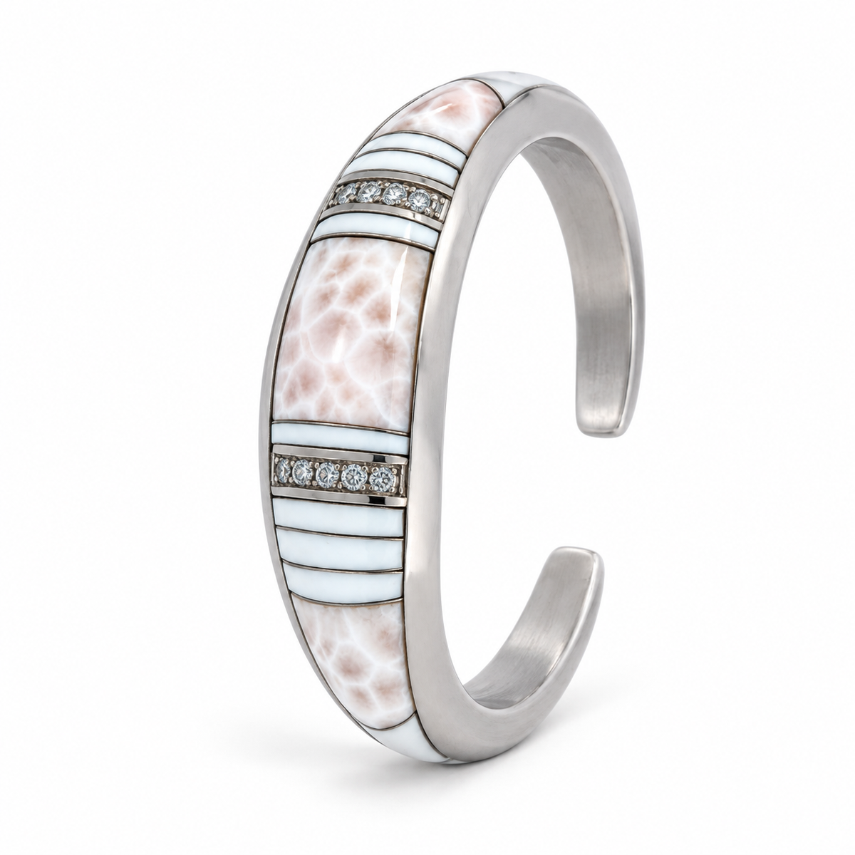 Randy Polk Fossilized Shell & Diamond Women's Bracelet — 6152