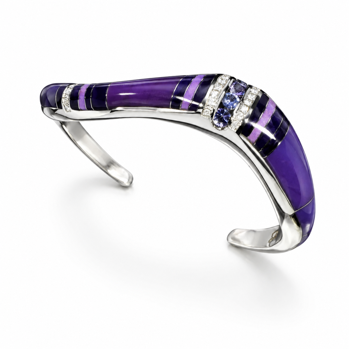 Randy Polk Sugilite, Charoite & Tanzanite Women's Bracelet — Design 5