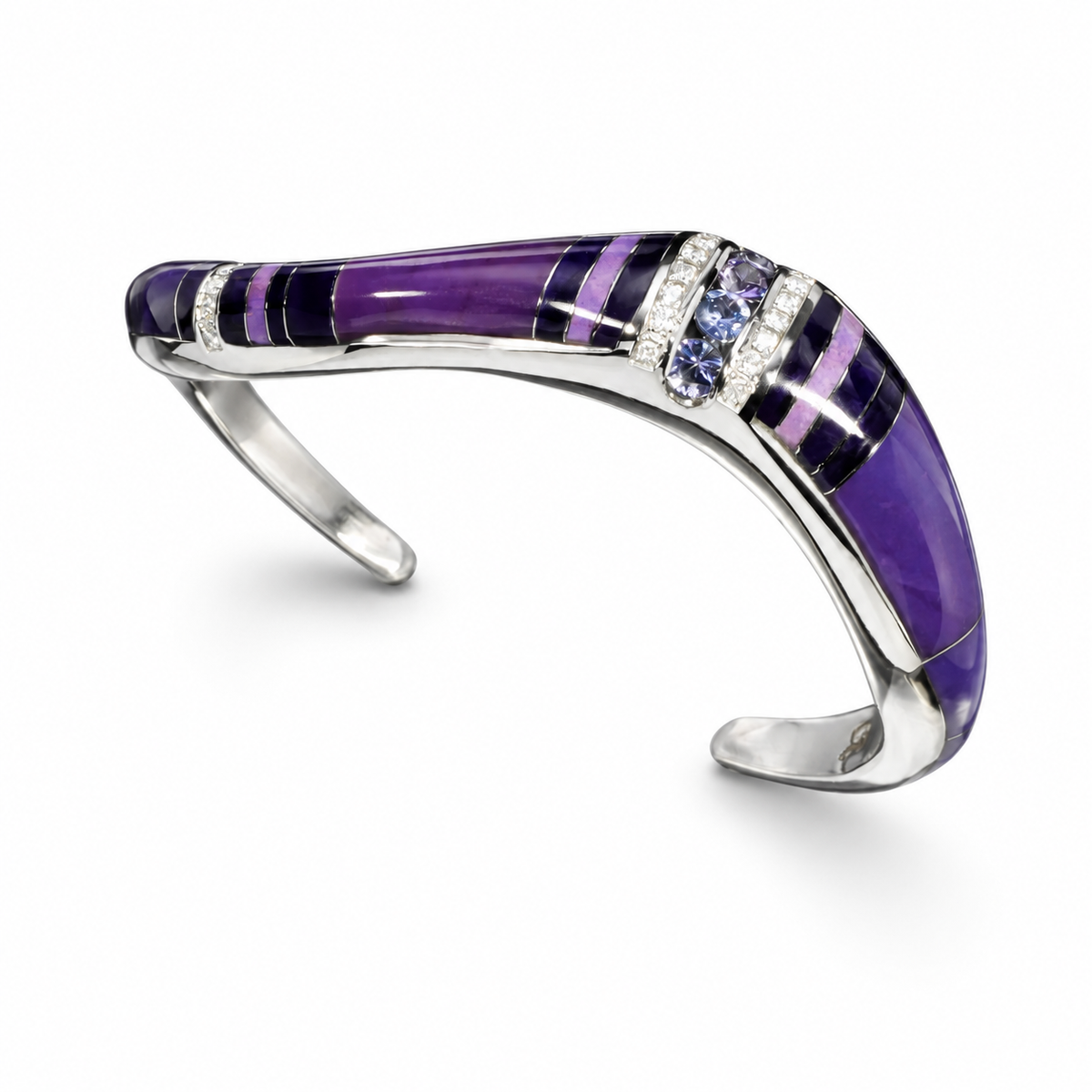 Randy Polk Sugilite, Charoite & Tanzanite Women's Bracelet — Design 5A