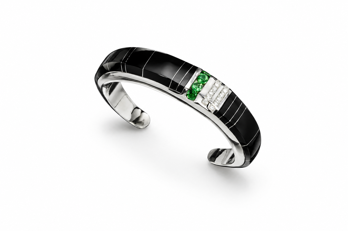 Randy Polk Tsavorite & Black Jade Women's Bracelet — 15842