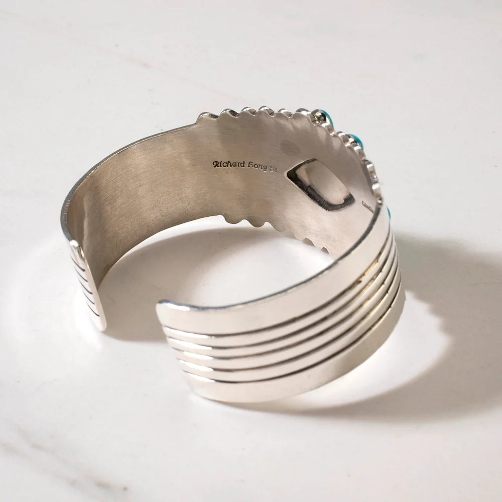 Richard Long Sr. Navajo sterling silver cuff artist hallmark detail